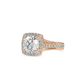 Diana Halo Proxy Diamond Ring Rose gold