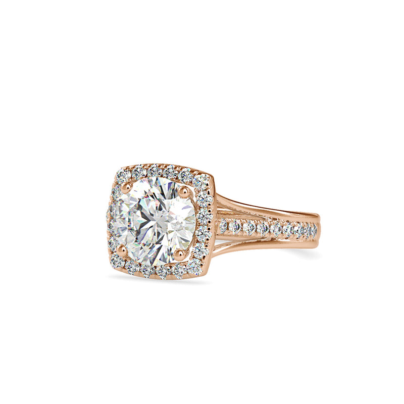 Diana Halo Proxy Diamond Ring Rose gold