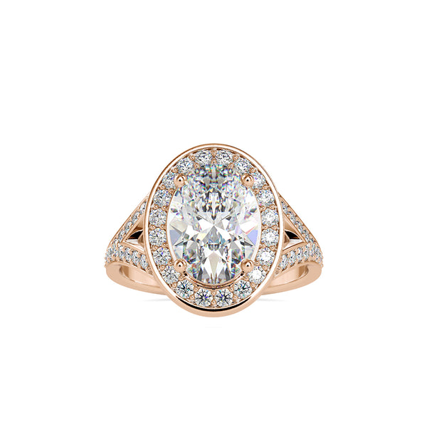 Halo Sparkling Diamond Engagement Ring Rose gold