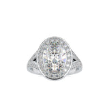 Halo Sparkling Diamond Engagement Ring White gold