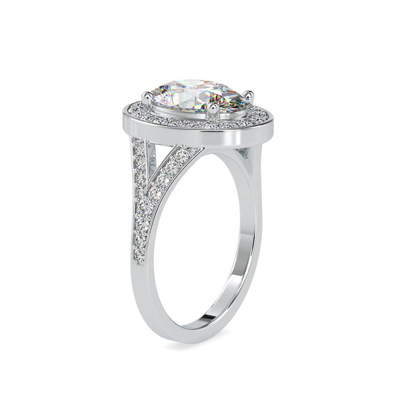 Halo Sparkling Diamond Engagement Ring White gold