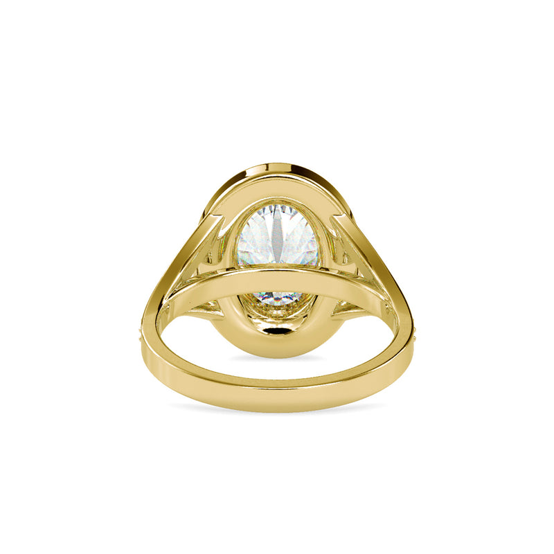 Halo Sparkling Diamond Engagement Ring Yellow gold