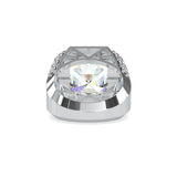 Asscher Halo Diamond Ring Platinum