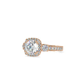 Heaven Halo Queen Diamond Ring Rose gold