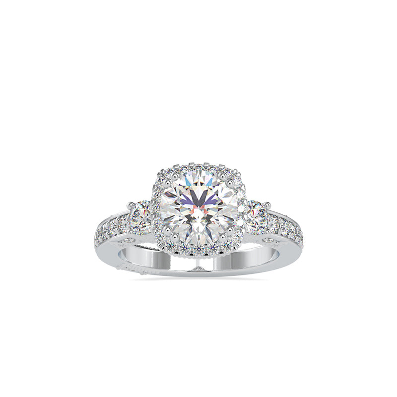 Heaven Halo Queen Diamond Ring Platinum