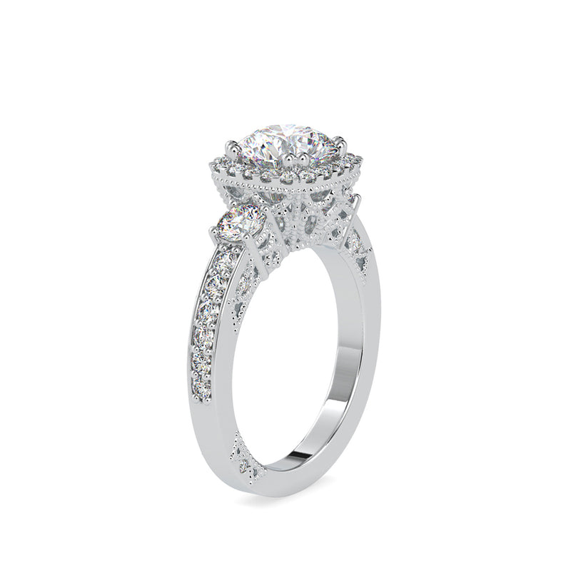 Heaven Halo Queen Diamond Ring White gold