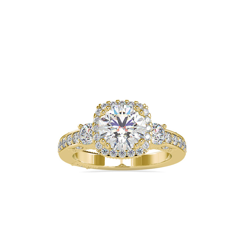 Heaven Halo Queen Diamond Ring Yellow gold