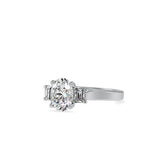 Oval 3 Stone Diamond Engagement Ring Platinum