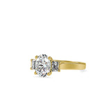 Oval 3 Stone Diamond Engagement Ring Yellow gold