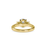 Oval 3 Stone Diamond Engagement Ring Yellow gold