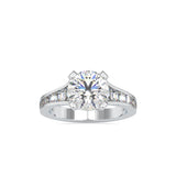 Crystal Prong Diamond Ring White gold