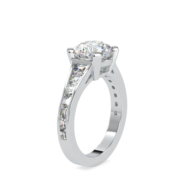 Crystal Prong Diamond Ring White gold