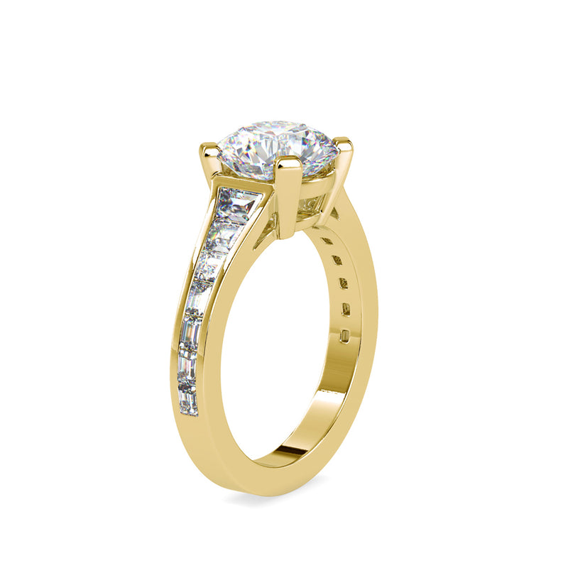 Crystal Prong Diamond Ring Yellow gold