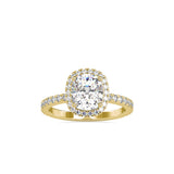 Oxeria Cushion Halo Diamond Ring Yellow gold