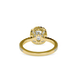 Oxeria Cushion Halo Diamond Ring Yellow gold