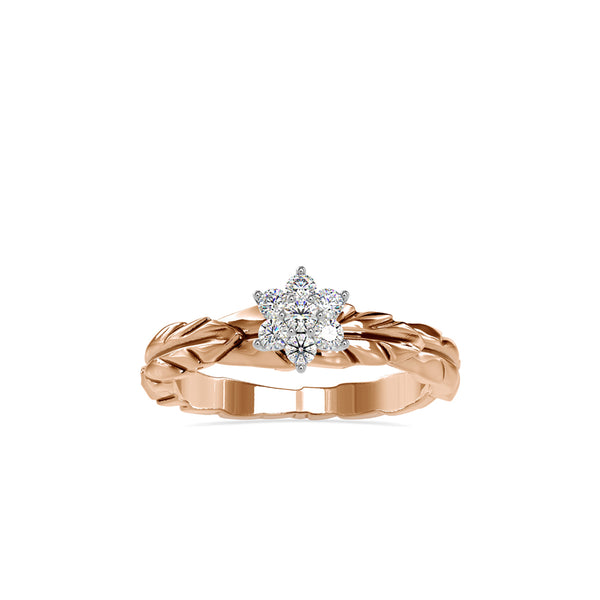 Diamond Leaf Crown Engagement Ring Rose gold