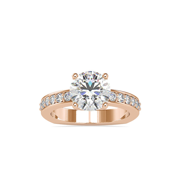 Full Moon Diamond Prong Engagement Ring Rose gold