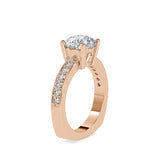 Full Moon Diamond Prong Engagement Ring Rose gold