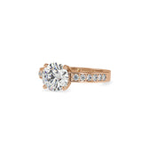 Full Moon Diamond Prong Engagement Ring Rose gold