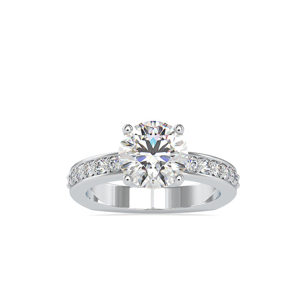 Full Moon Diamond Prong Engagement Ring Platinum