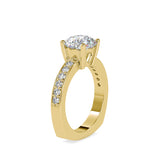 Full Moon Diamond Prong Engagement Ring Yellow gold