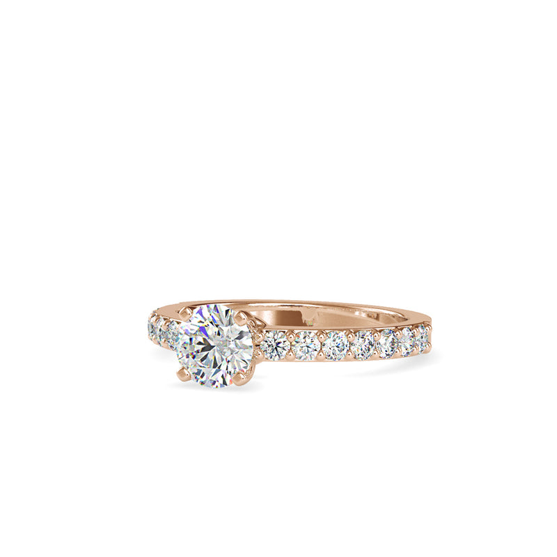 Dove Solitaire Diamond Eye Engagement Ring Rose gold