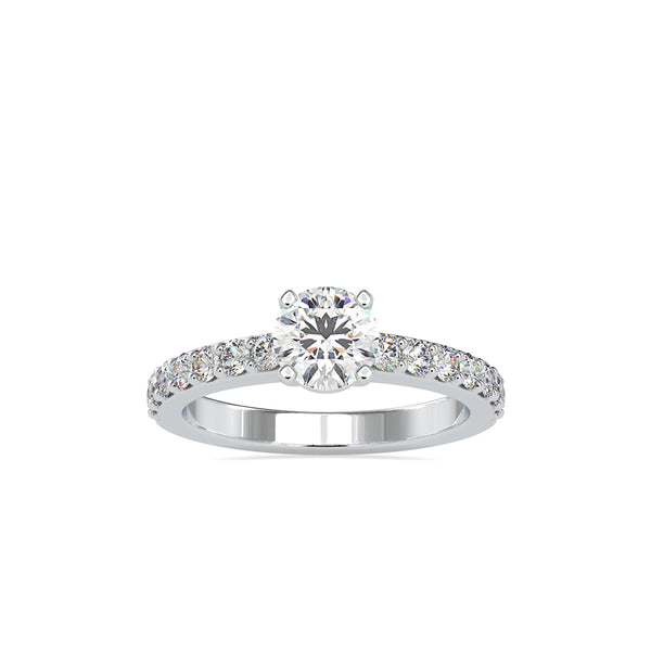 Dove Solitaire Diamond Eye Engagement Ring Platinum