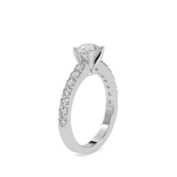 Dove Solitaire Diamond Eye Engagement Ring White gold