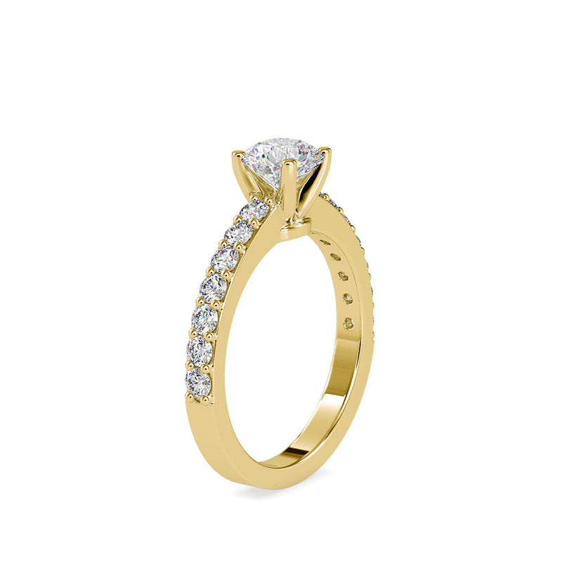 Dove Solitaire Diamond Eye Engagement Ring Yellow gold