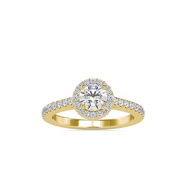 Delight Solitaire Diamond Halo Engagement Ring Yellow gold