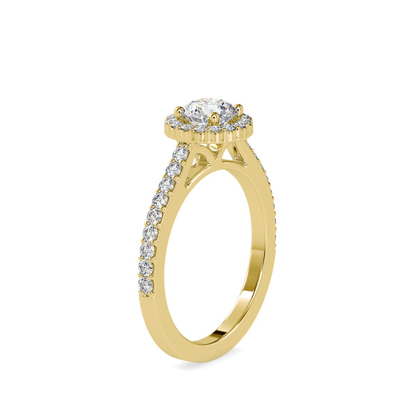 Delight Solitaire Diamond Halo Engagement Ring Yellow gold