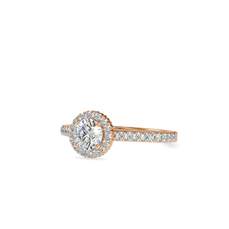 Delight Solitaire Diamond Halo Engagement Ring Rose gold
