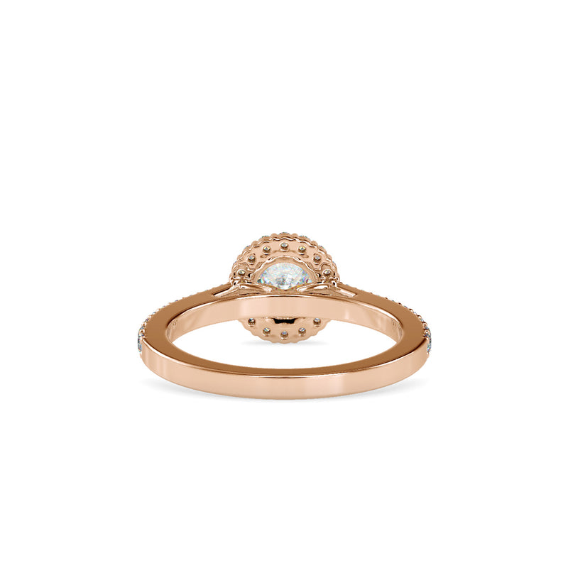 Delight Solitaire Diamond Halo Engagement Ring Rose gold