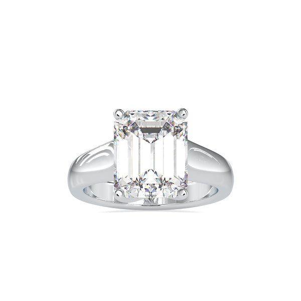 Emerald Vintage Cut Diamond Engagement Ring Platinum