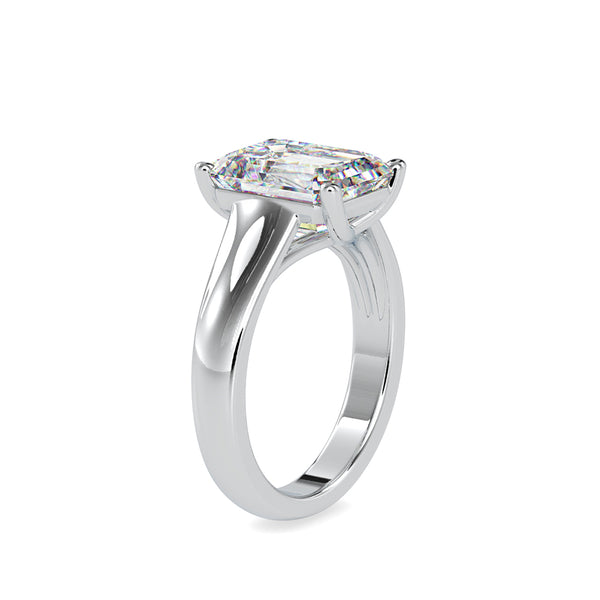 Emerald Vintage Cut Diamond Engagement Ring Platinum