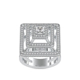 Elenore Royal Princess Halo Diamond Ring White gold