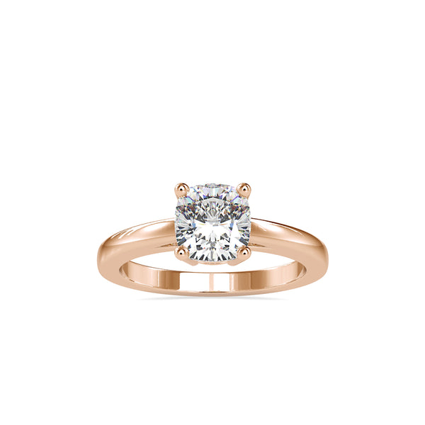Cushion Cut Diamond Prong Engagement Ring Rose gold