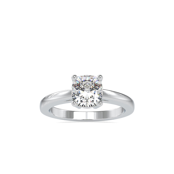 Cushion Cut Diamond Prong Engagement Ring Platinum