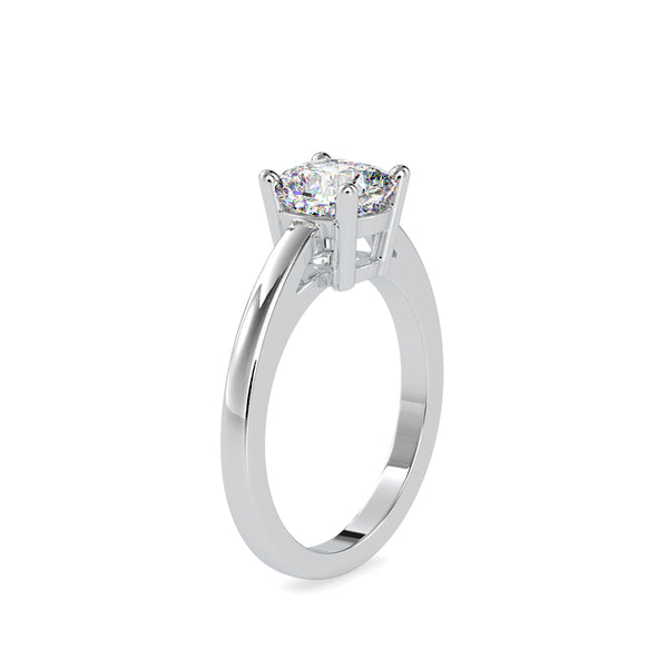 Cushion Cut Diamond Prong Engagement Ring Platinum