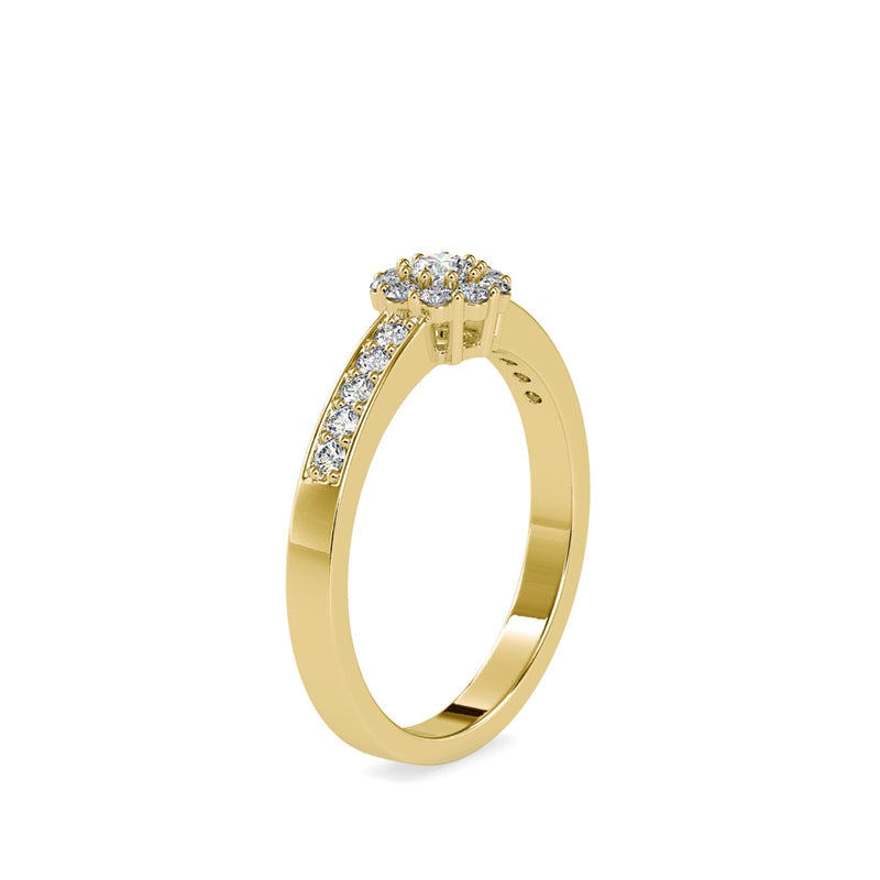 Pretti charming Engagement Diamond Ring Yellow gold