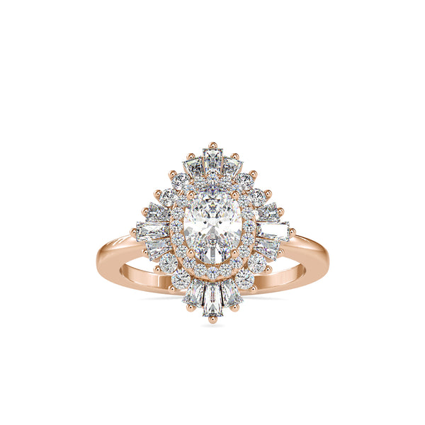Big Oval Halo Diamond Engagement Ring Rose gold