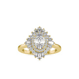 Big Oval Halo Diamond Engagement Ring Yellow gold