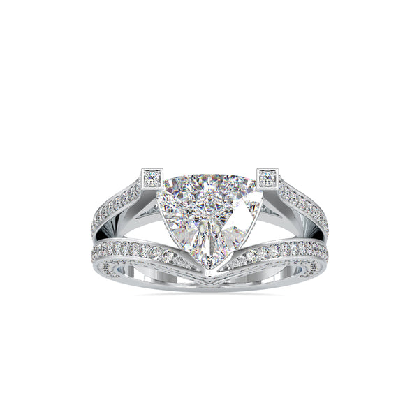 Pure White Heart Engagement Diamond Ring White gold