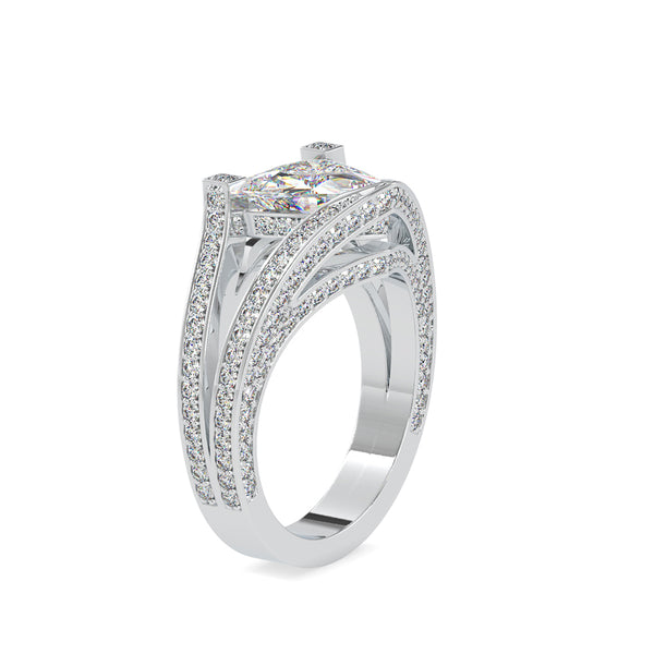 Pure White Heart Engagement Diamond Ring Platinum