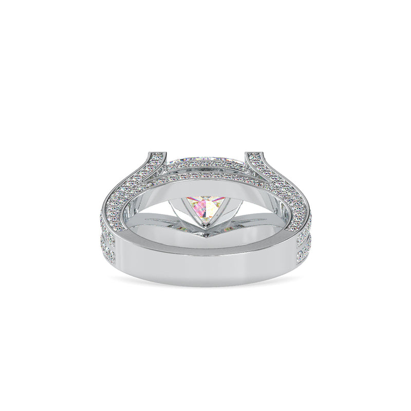 Pure White Heart Engagement Diamond Ring White gold