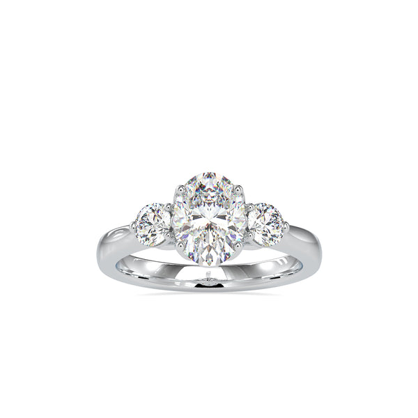 3 Diamonds Austin Engagement Ring Platinum