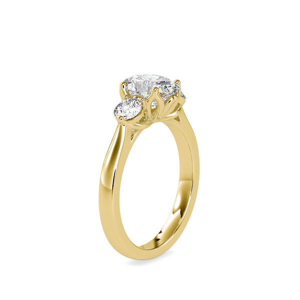 3 Diamonds Austin Engagement Ring Yellow gold