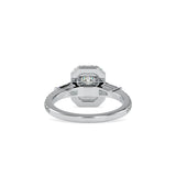Emerald Prong Halo Diamond Engagement Ring White gold