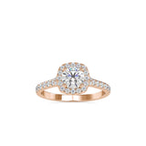 Wonder Halo Queen Diamond Engagement Ring Rose gold