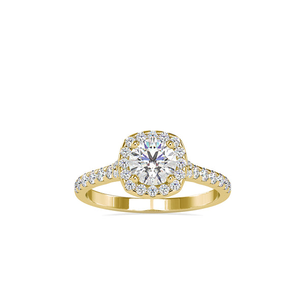 Wonder Halo Queen Diamond Engagement Ring Yellow gold